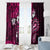 Fiji Masi Paisley With Hibiscus Tapa Window Curtain Pink Version LT01 - Polynesian Pride