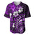 Fiji Masi Paisley Baseball Jersey Fijian Hibiscus Tapa Purple Version LT01 Purple - Polynesian Pride