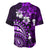 Fiji Masi Paisley Baseball Jersey Fijian Hibiscus Tapa Purple Version LT01 - Polynesian Pride