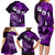 Fiji Masi Paisley Family Matching Long Sleeve Bodycon Dress and Hawaiian Shirt Fijian Hibiscus Tapa Purple Version LT01 - Polynesian Pride