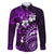 Fiji Masi Paisley Family Matching Long Sleeve Bodycon Dress and Hawaiian Shirt Fijian Hibiscus Tapa Purple Version LT01 Dad's Shirt - Long Sleeve Purple - Polynesian Pride