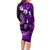 Fiji Masi Paisley Family Matching Long Sleeve Bodycon Dress and Hawaiian Shirt Fijian Hibiscus Tapa Purple Version LT01 - Polynesian Pride