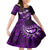 Fiji Masi Paisley Family Matching Off Shoulder Short Dress and Hawaiian Shirt Fijian Hibiscus Tapa Purple Version LT01 Daughter's Dress Purple - Polynesian Pride