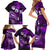 Fiji Masi Paisley Family Matching Short Sleeve Bodycon Dress and Hawaiian Shirt Fijian Hibiscus Tapa Purple Version LT01 - Polynesian Pride