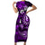 Fiji Masi Paisley Family Matching Short Sleeve Bodycon Dress and Hawaiian Shirt Fijian Hibiscus Tapa Purple Version LT01 Mom's Dress Purple - Polynesian Pride