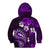 Fiji Masi Paisley Kid Hoodie Fijian Hibiscus Tapa Purple Version LT01 - Polynesian Pride