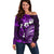 Fiji Masi Paisley Off Shoulder Sweater Fijian Hibiscus Tapa Purple Version LT01 Women Purple - Polynesian Pride