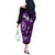 Fiji Masi Paisley Off The Shoulder Long Sleeve Dress Fijian Hibiscus Tapa Purple Version LT01 - Polynesian Pride