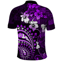 Fiji Masi Paisley Polo Shirt Fijian Hibiscus Tapa Purple Version LT01 - Polynesian Pride