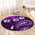 Fiji Masi Paisley Round Carpet Fijian Hibiscus Tapa Purple Version LT01 - Polynesian Pride