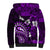 Fiji Masi Paisley Sherpa Hoodie Fijian Hibiscus Tapa Purple Version LT01 - Polynesian Pride