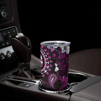 Fiji Masi Paisley Tumbler Cup Fijian Hibiscus Tapa Purple Version