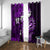 Fiji Masi Paisley Window Curtain Fijian Hibiscus Tapa Purple Version LT01 With Grommets Purple - Polynesian Pride