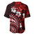 Fiji Masi Paisley Baseball Jersey Fijian Hibiscus Tapa Red Version LT01 - Polynesian Pride