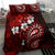 Fiji Masi Paisley Bedding Set Fijian Hibiscus Tapa Red Version LT01 - Polynesian Pride