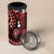 Fiji Masi Paisley 4 in 1 Can Cooler Tumbler Fijian Hibiscus Tapa Red Version