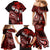 Fiji Masi Paisley Family Matching Mermaid Dress and Hawaiian Shirt Fijian Hibiscus Tapa Red Version LT01 - Polynesian Pride