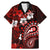 Fiji Masi Paisley Family Matching Mermaid Dress and Hawaiian Shirt Fijian Hibiscus Tapa Red Version LT01 Dad's Shirt - Short Sleeve Red - Polynesian Pride