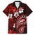 Fiji Masi Paisley Family Matching Short Sleeve Bodycon Dress and Hawaiian Shirt Fijian Hibiscus Tapa Red Version LT01 Dad's Shirt - Short Sleeve Red - Polynesian Pride