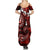 Fiji Masi Paisley Family Matching Summer Maxi Dress and Hawaiian Shirt Fijian Hibiscus Tapa Red Version LT01 - Polynesian Pride