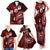 Fiji Masi Paisley Family Matching Tank Maxi Dress and Hawaiian Shirt Fijian Hibiscus Tapa Red Version LT01 - Polynesian Pride