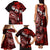 Fiji Masi Paisley Family Matching Tank Maxi Dress and Hawaiian Shirt Fijian Hibiscus Tapa Red Version LT01 - Polynesian Pride