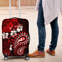 Fiji Masi Paisley Luggage Cover Fijian Hibiscus Tapa Red Version LT01 Red - Polynesian Pride