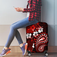 Fiji Masi Paisley Luggage Cover Fijian Hibiscus Tapa Red Version LT01 - Polynesian Pride