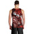 Fiji Masi Paisley Men Tank Top Fijian Hibiscus Tapa Red Version LT01 - Polynesian Pride