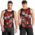 Fiji Masi Paisley Men Tank Top Fijian Hibiscus Tapa Red Version LT01 - Polynesian Pride