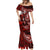 Fiji Masi Paisley Mermaid Dress Fijian Hibiscus Tapa Red Version LT01 - Polynesian Pride