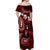 Fiji Masi Paisley Off Shoulder Maxi Dress Fijian Hibiscus Tapa Red Version LT01 - Polynesian Pride