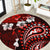 Fiji Masi Paisley Round Carpet Fijian Hibiscus Tapa Red Version LT01 Red - Polynesian Pride