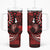 Fiji Masi Paisley Tumbler With Handle Fijian Hibiscus Tapa Red Version