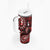 Fiji Masi Paisley Tumbler With Handle Fijian Hibiscus Tapa Red Version