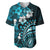 Fiji Masi Paisley Baseball Jersey Fijian Hibiscus Tapa Sky Blue Version LT01 Blue - Polynesian Pride