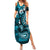 Fiji Masi Paisley Family Matching Summer Maxi Dress and Hawaiian Shirt Fijian Hibiscus Tapa Sky Blue Version LT01 Mom's Dress Blue - Polynesian Pride