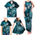 Fiji Masi Paisley Family Matching Tank Maxi Dress and Hawaiian Shirt Fijian Hibiscus Tapa Sky Blue Version LT01 - Polynesian Pride