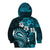 Fiji Masi Paisley Kid Hoodie Fijian Hibiscus Tapa Sky Blue Version LT01 - Polynesian Pride