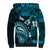 Fiji Masi Paisley Sherpa Hoodie Fijian Hibiscus Tapa Sky Blue Version LT01 - Polynesian Pride