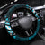 Fiji Masi Paisley Steering Wheel Cover Fijian Hibiscus Tapa Sky Blue Version