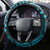 Fiji Masi Paisley Steering Wheel Cover Fijian Hibiscus Tapa Sky Blue Version