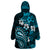 Fiji Masi Paisley Wearable Blanket Hoodie Fijian Hibiscus Tapa Sky Blue Version LT01 - Polynesian Pride