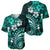 Fiji Masi Paisley Baseball Jersey Fijian Hibiscus Tapa Turquoise Version LT01 - Polynesian Pride