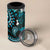 Fiji Masi Paisley 4 in 1 Can Cooler Tumbler Fijian Hibiscus Tapa Turquoise Version