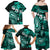 Fiji Masi Paisley Family Matching Off Shoulder Maxi Dress and Hawaiian Shirt Fijian Hibiscus Tapa Turquoise Version LT01 - Polynesian Pride