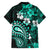 Fiji Masi Paisley Family Matching Short Sleeve Bodycon Dress and Hawaiian Shirt Fijian Hibiscus Tapa Turquoise Version LT01 - Polynesian Pride