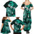 Fiji Masi Paisley Family Matching Summer Maxi Dress and Hawaiian Shirt Fijian Hibiscus Tapa Turquoise Version LT01 - Polynesian Pride