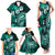 Fiji Masi Paisley Family Matching Tank Maxi Dress and Hawaiian Shirt Fijian Hibiscus Tapa Turquoise Version LT01 - Polynesian Pride