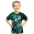 Fiji Masi Paisley Kid T Shirt Fijian Hibiscus Tapa Turquoise Version LT01 Turquoise - Polynesian Pride